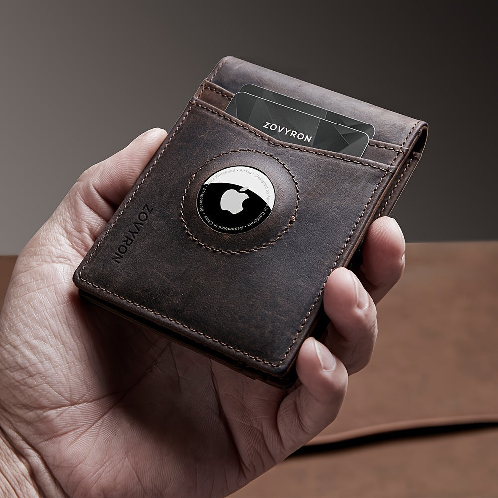 Slim Leather Wallet AirTag Ready + RFID Blocking
