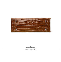 Croc-Textured Cowhide Tote Bag