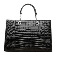 Croc-Textured Cowhide Tote Bag