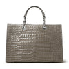 Croc-Textured Cowhide Tote Bag
